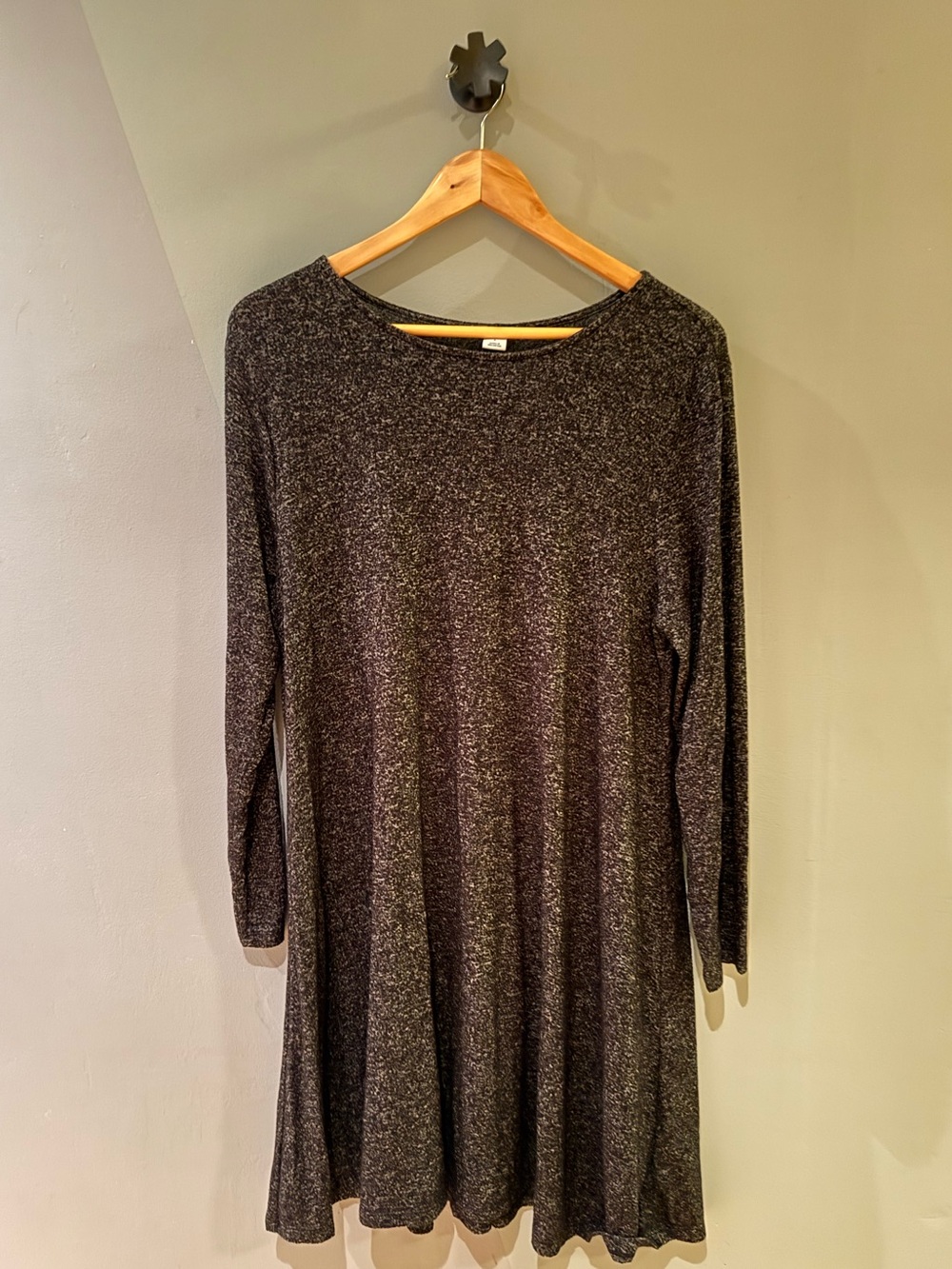 Old Navy Dark Gray Long-Sleeve Swing Dress